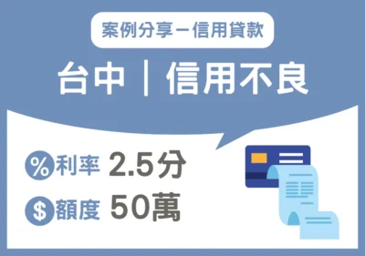 中部 個人信貸 台中信用不良