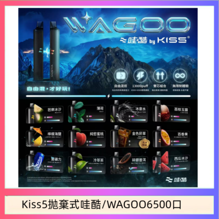 WAGOO哇酷Kiss5 6500口拋棄式 | 自由混搭雙口味 | 雙芯組合